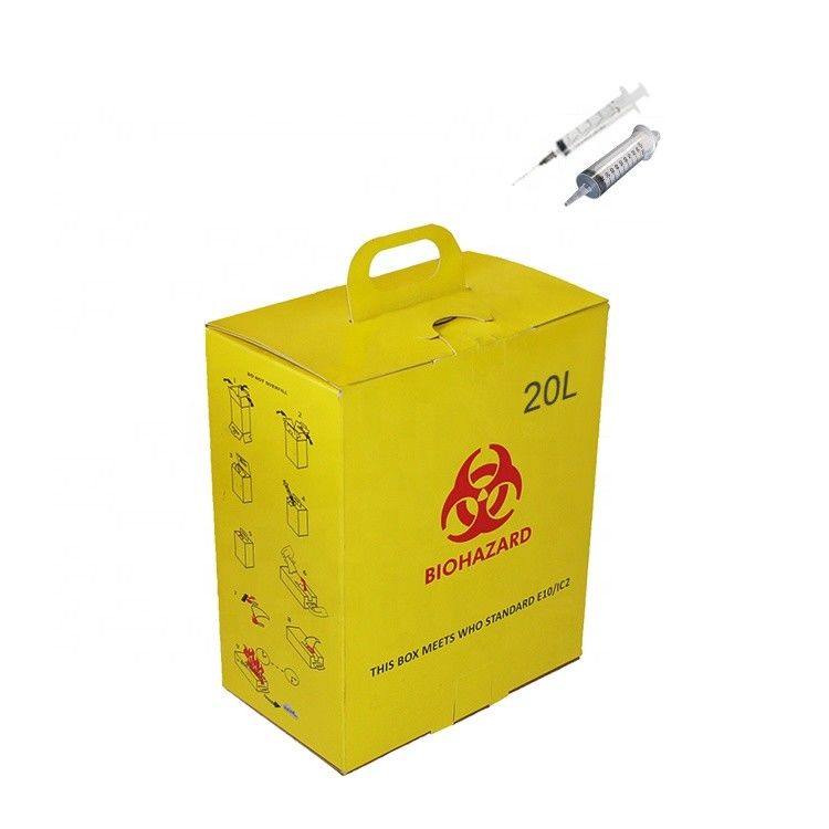 20L Custom printing large capacity corrugated Medical Sharps Box for needles