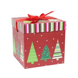 Stampa su ordinazione d'imballaggio di logo dei contenitori del cartone del quadrato di ornamento di lusso di Natale